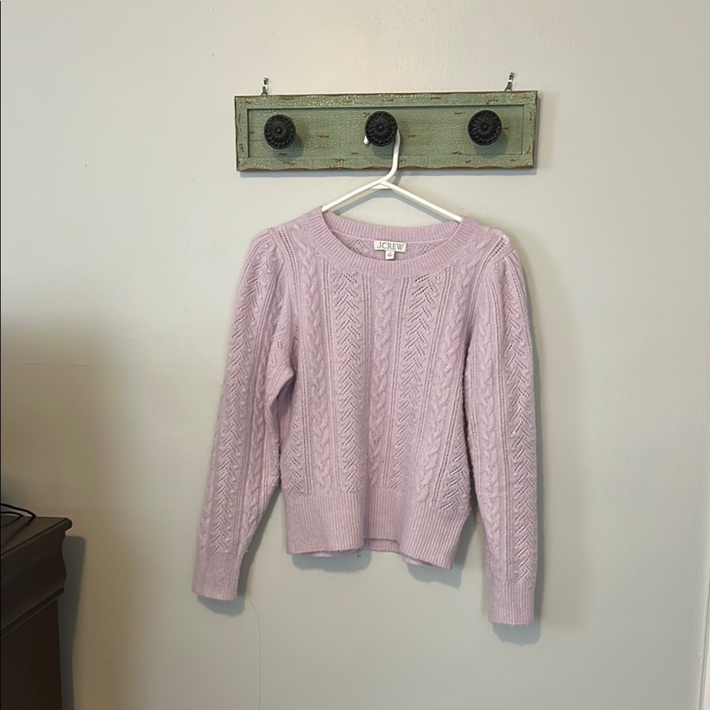 Jcrew Purple Crew Neck Sweater with Ribbed Knit